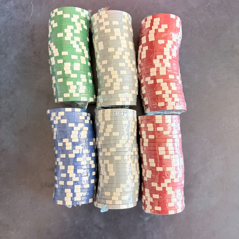 175 Composite Poker Chips Mixed Denominations $1 $5 $25 $50 Casino Style
